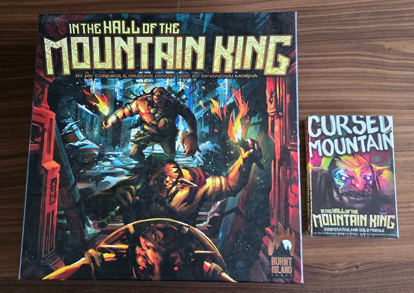 In the Hall of the Mountain King + expansion (kickstarter), Drie of vier spelers, Ophalen of Verzenden, Zo goed als nieuw, Burnt Island Games
