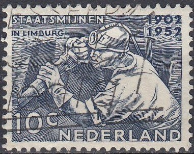 Nederland- 4.05.6- 1952- 50 Jaar Staatsmijnen- NVPH-582- G, Ophalen of Verzenden, Na 1940, Gestempeld