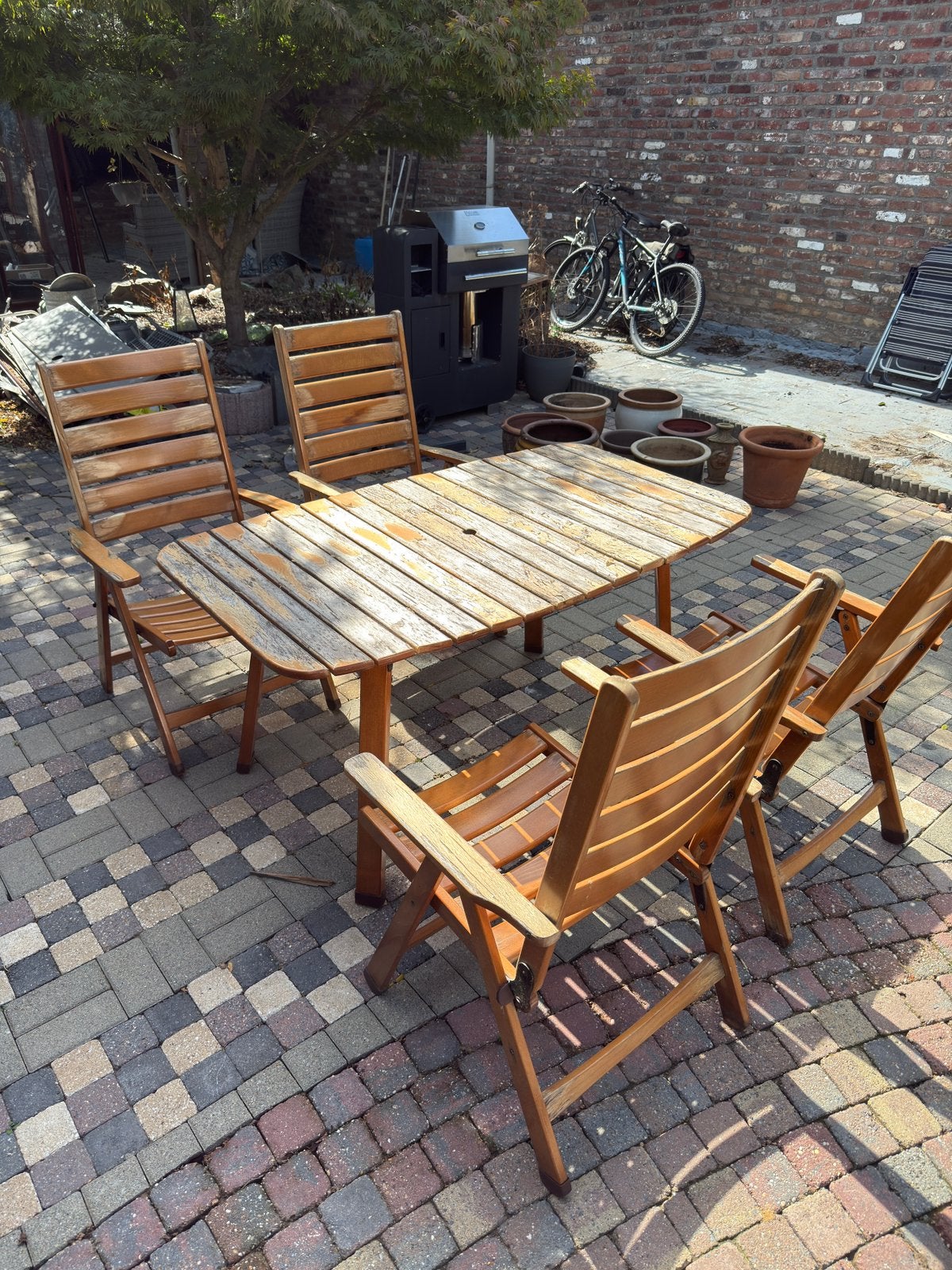 Opknap tuinset, Tuin en Terras, Tuinsets en Loungesets, Ophalen, 4 zitplaatsen, Gebruikt, Tuinset