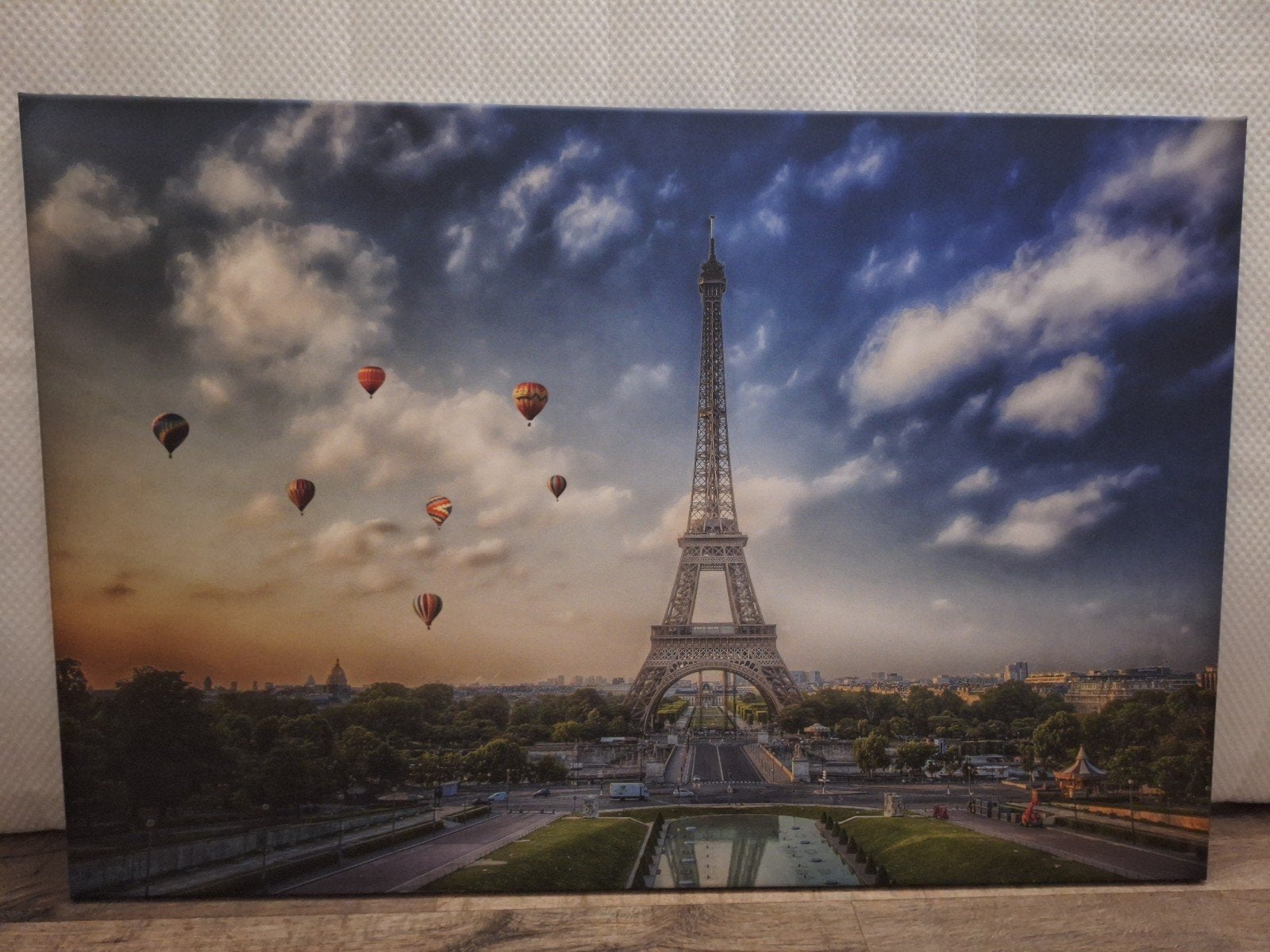 Canvas schilderij Eiffeltoren 120x80 cm, Antiek en Kunst, Ophalen