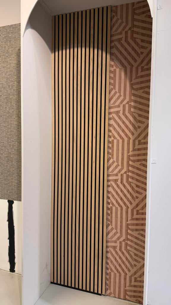 Eiken latten wandpaneel - 270 x 58,5 cm, Doe-het-zelf en Verbouw, Hout en Planken, Ophalen, Minder dan 25 mm, Eiken, Overige typen