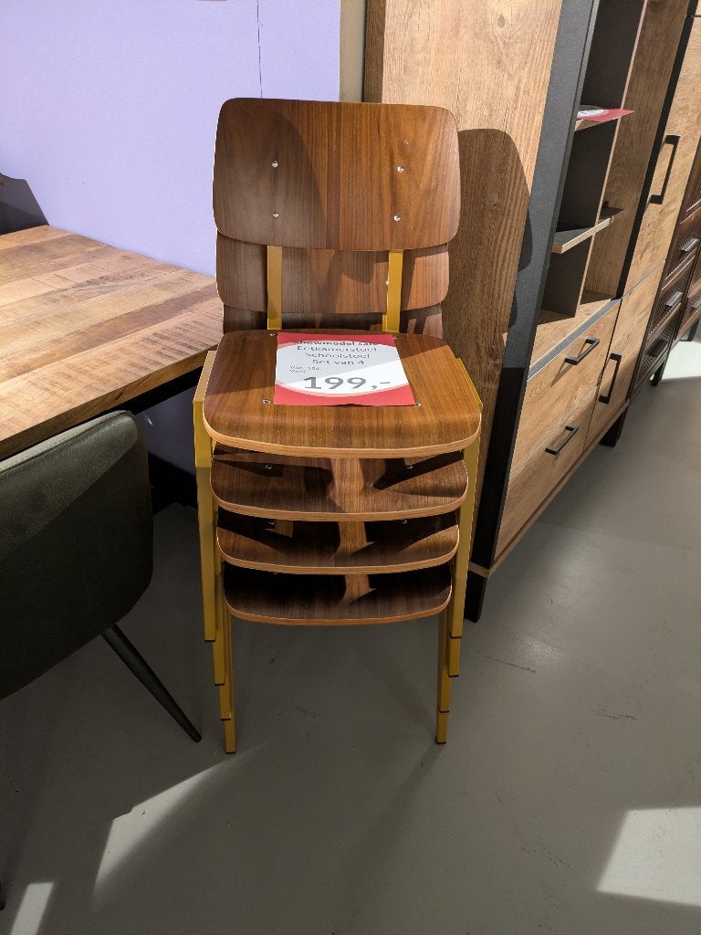 SET NIEUWE EETKAMERSTOELEN STERK AFGEPRIJSD, Ophalen, MODERN, Bruin, Nieuw