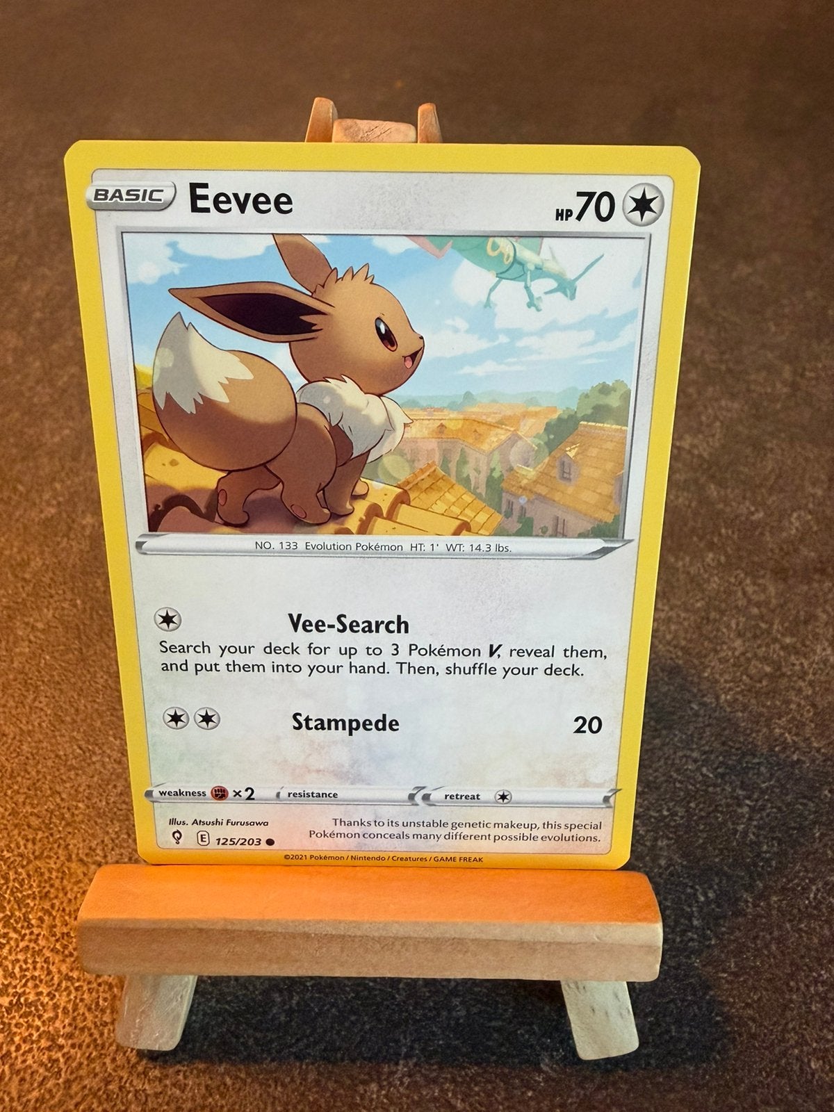 Eevee 125 Pokémon Evolving Skies, Ophalen of Verzenden, Zo goed als nieuw