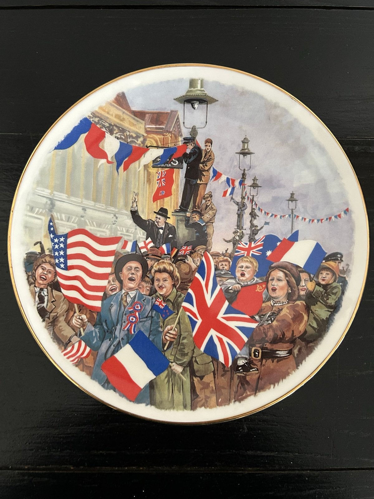 Herdenkingsbord 50 jaar Bevrijding Europa V.E. Day 1945, Ophalen of Verzenden