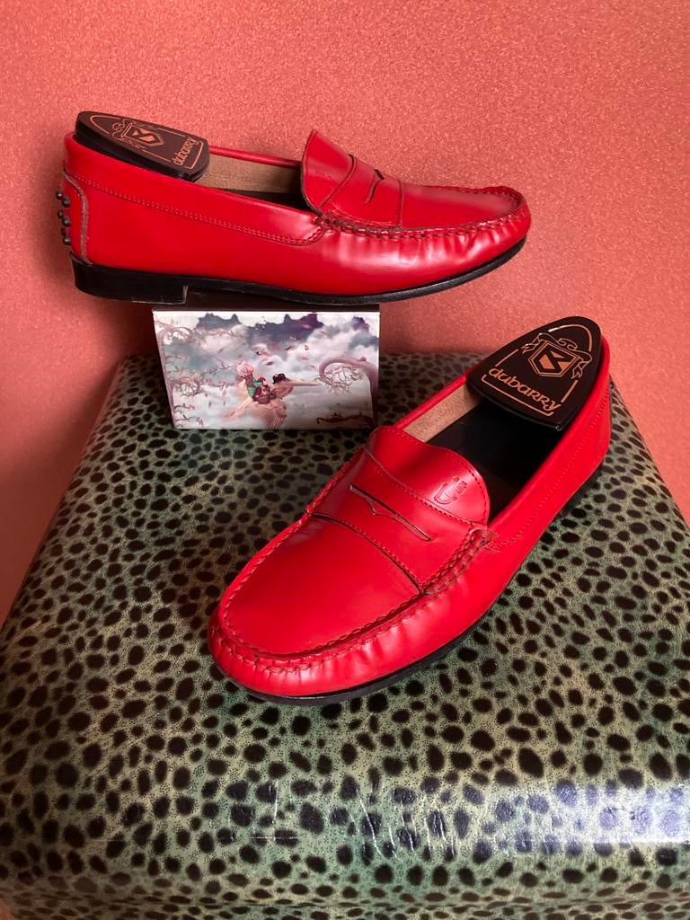 Antonio Paolo schoenen rood echt leer 36 zgan 😍mooi❤️, Verzenden, Instappers, Zo goed als nieuw, Rood