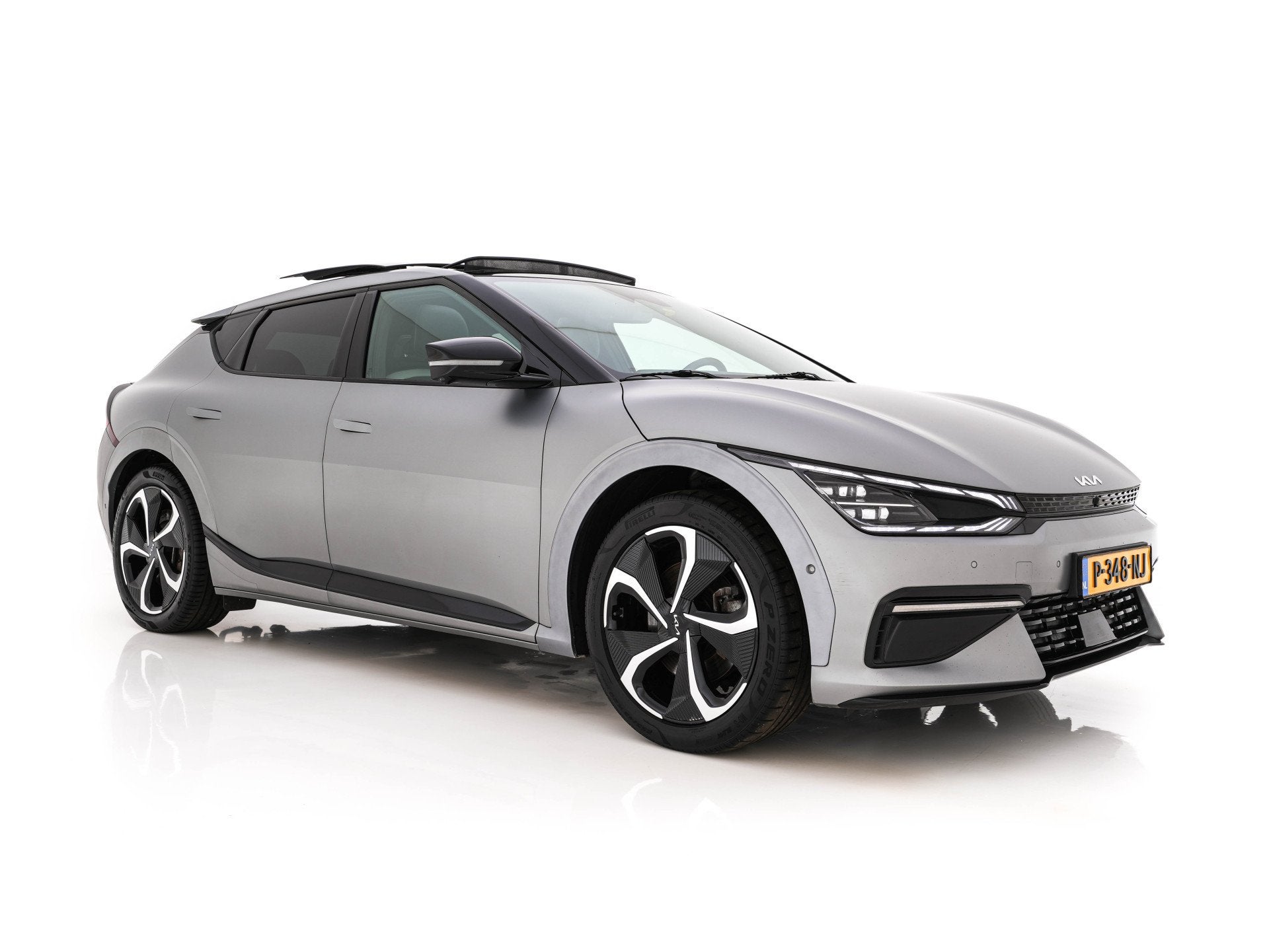 Kia Ev6 GT-Line AWD 77.4 kWh [3-Fase-11kW] (INCL-BTW) Aut. *, Auto's, Kia, Automaat, Gebruikt, Zwart, Leder en Stof