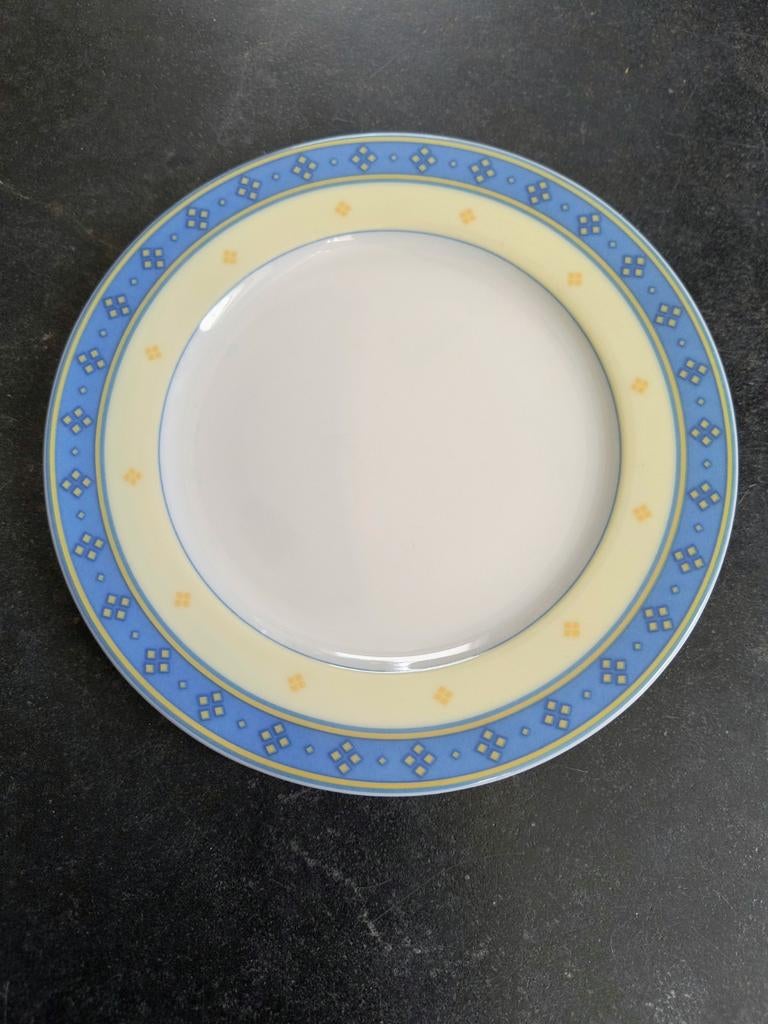 Wedgwood Capri Porseleinen Bord - Geel/Blauw, Ophalen of Verzenden, Zo goed als nieuw, Porselein, Bord(en)