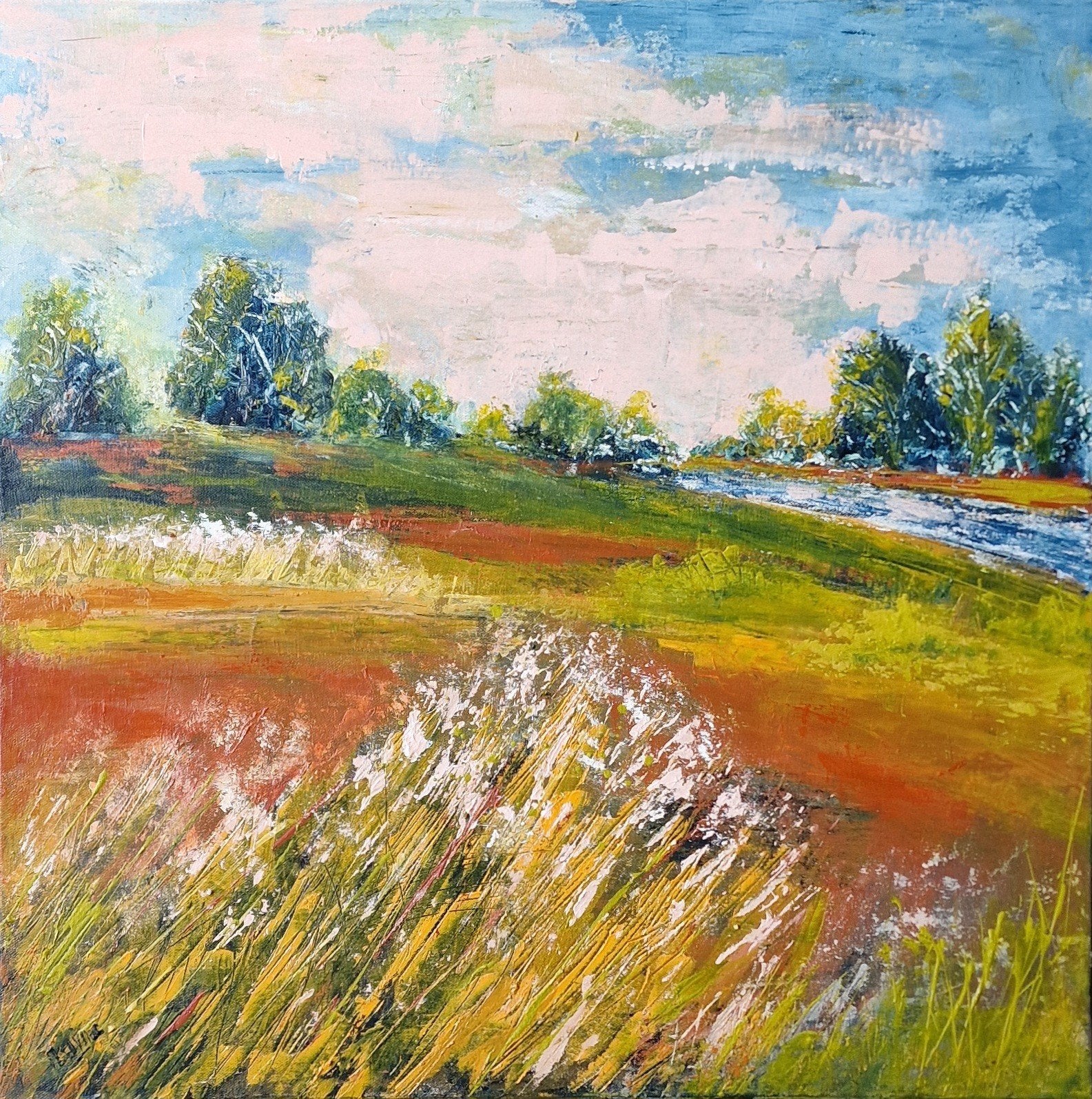 Summer, acrylverf schilderij, 60x60 cm, Ophalen of Verzenden