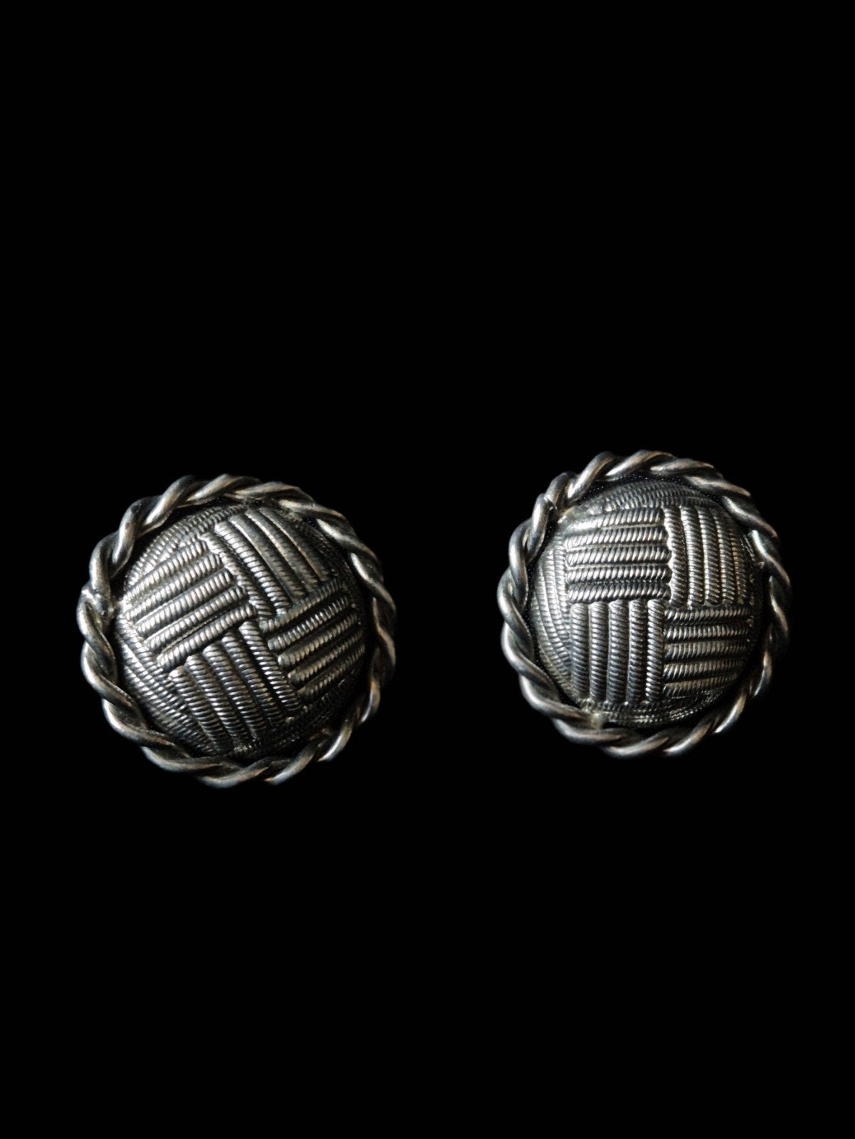 Vintage ronde clipoorbellen, Ophalen of Verzenden, Zo goed als nieuw, Zilver, Overige materialen