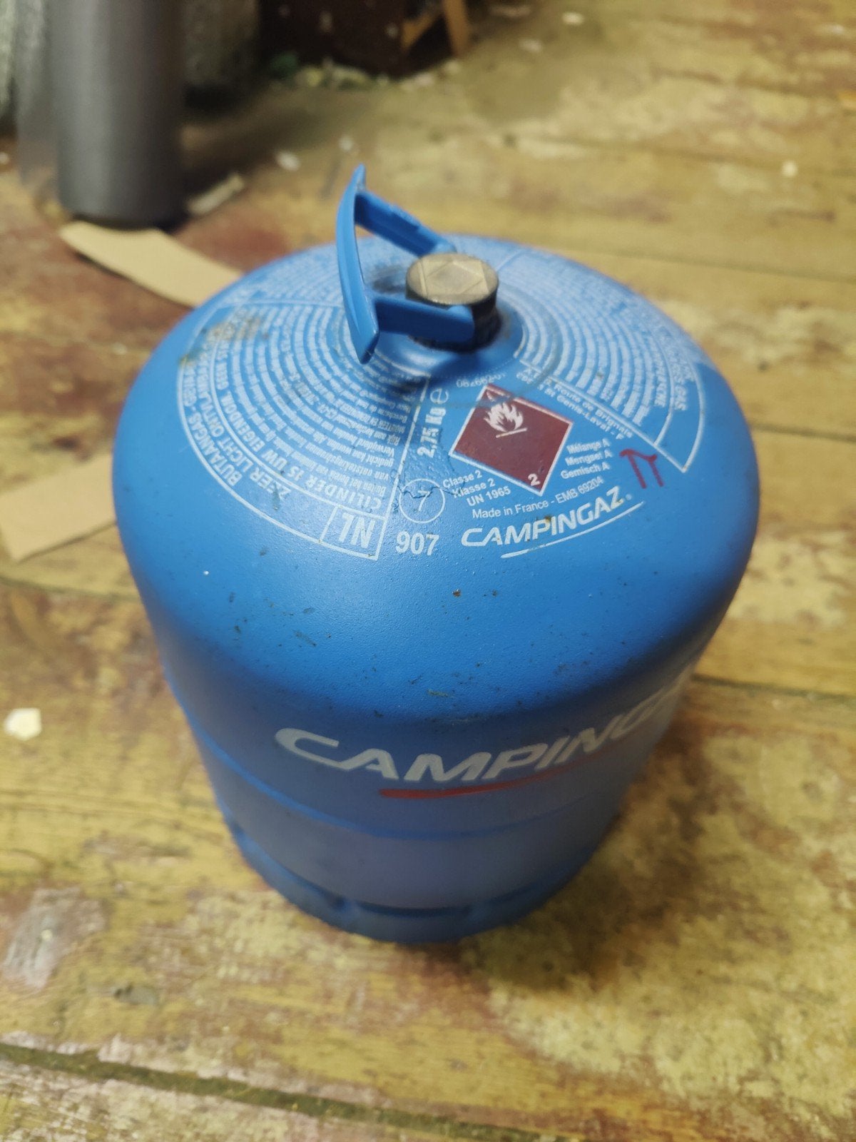Campinggaz gasfles 907, Ophalen
