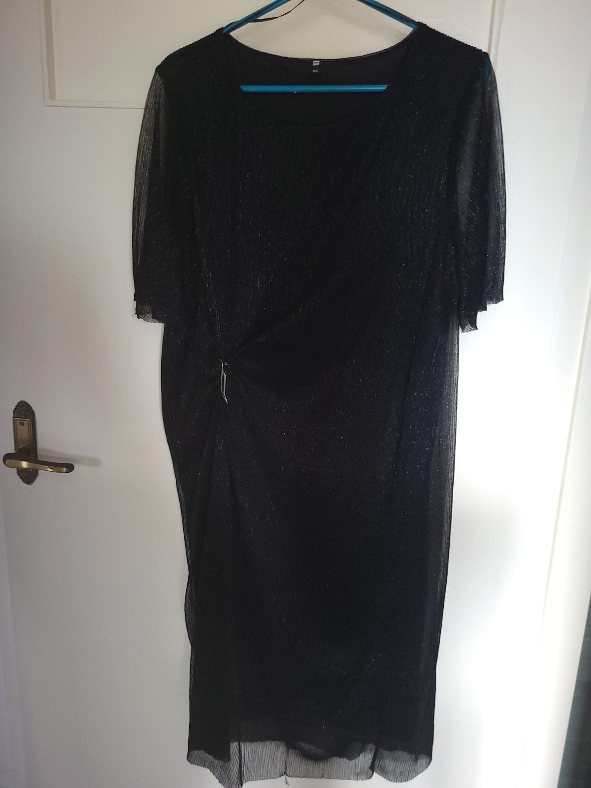 Zwart glitter jurk HEMA XL, Ophalen, Zwart, Maat 46/48 (XL) of groter, Zo goed als nieuw