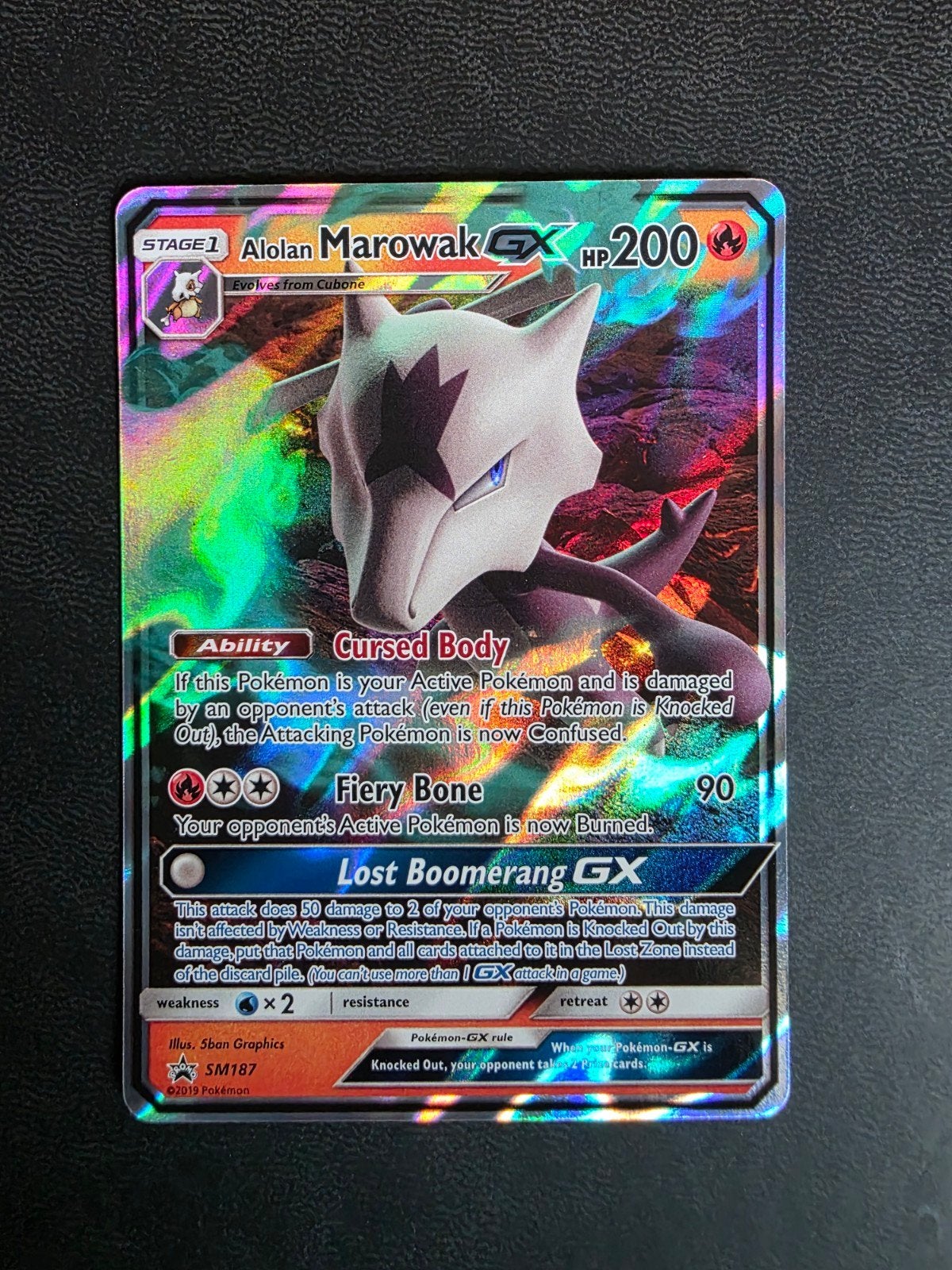 alolan marowak GX SM187 sun moon promo, Ophalen of Verzenden, Nieuw, Losse kaart