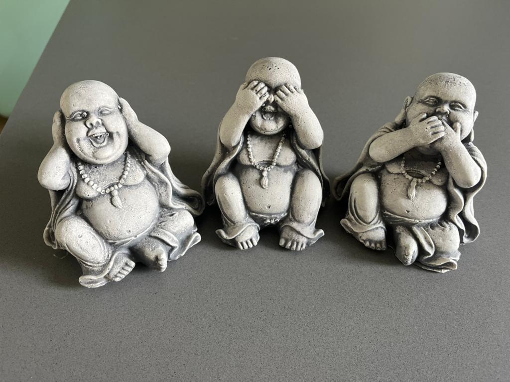 Set van 3 Boeddha beeldjes - Horen, Zien, Zwijgen, Ophalen of Verzenden, Zo goed als nieuw