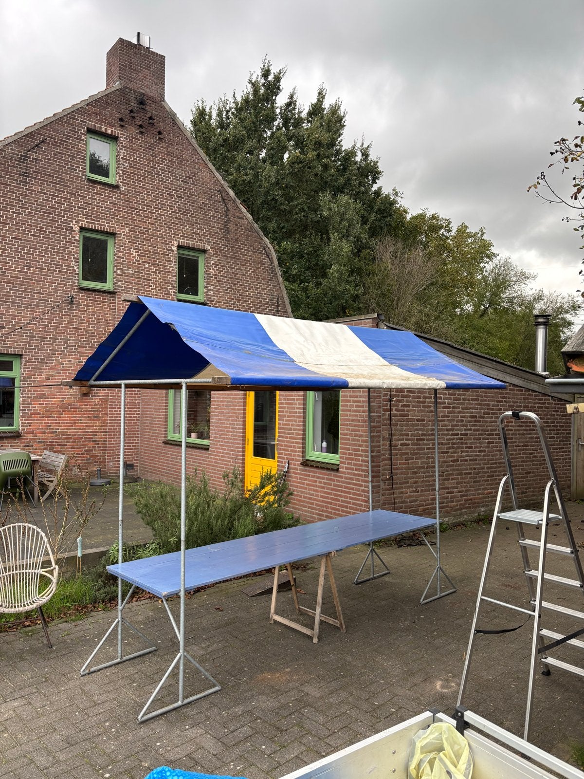 Stevige marktkraam met tafel en afdak, Ophalen, Gebruikt, Opvouwbaar, Overige typen