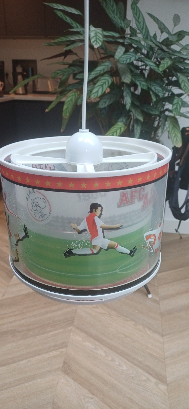 Ajax hanglamp / voetballamp, unieke eyecatcher kinderkamer, Ophalen, Zo goed als nieuw, Lamp