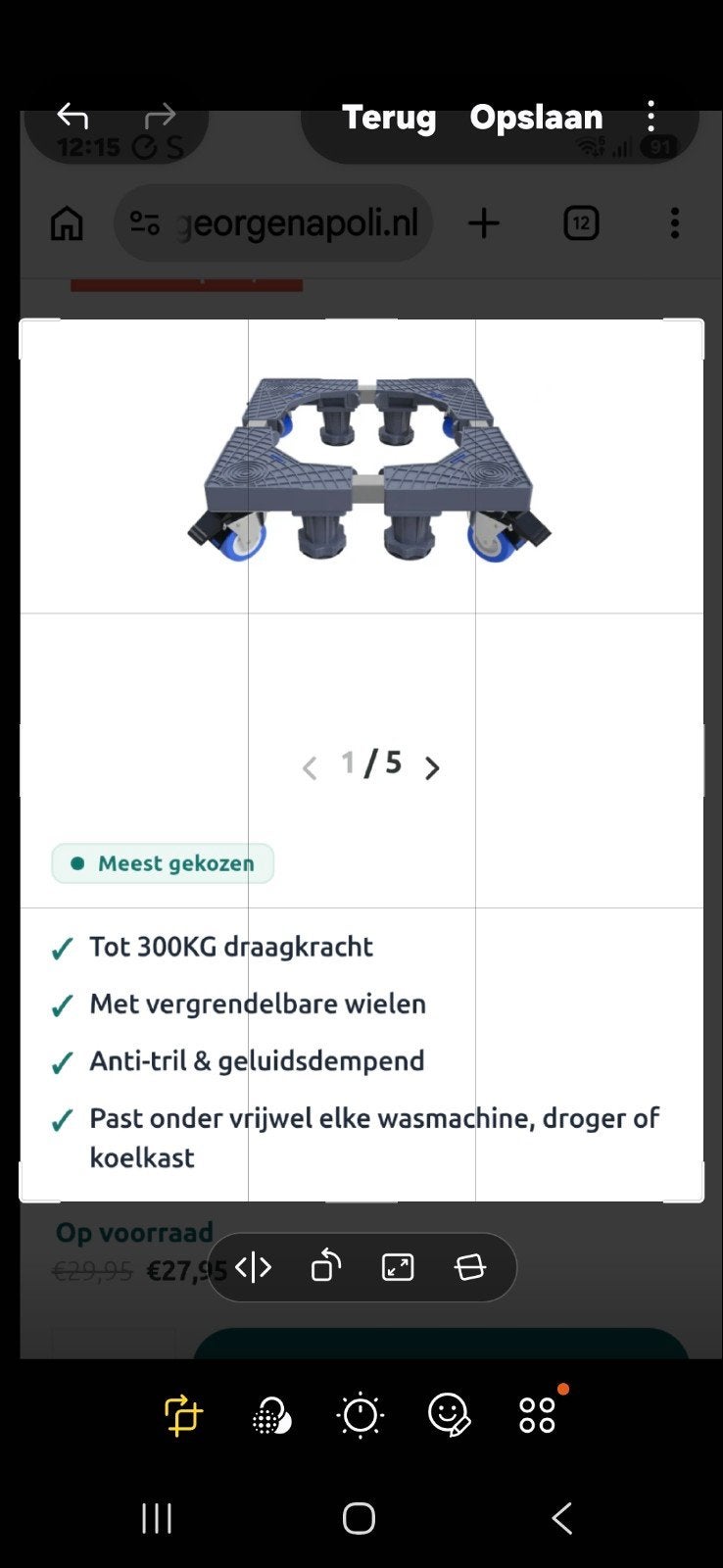 Wasmachine dragers verhogers ook voor koelkast diepvries, Ophalen