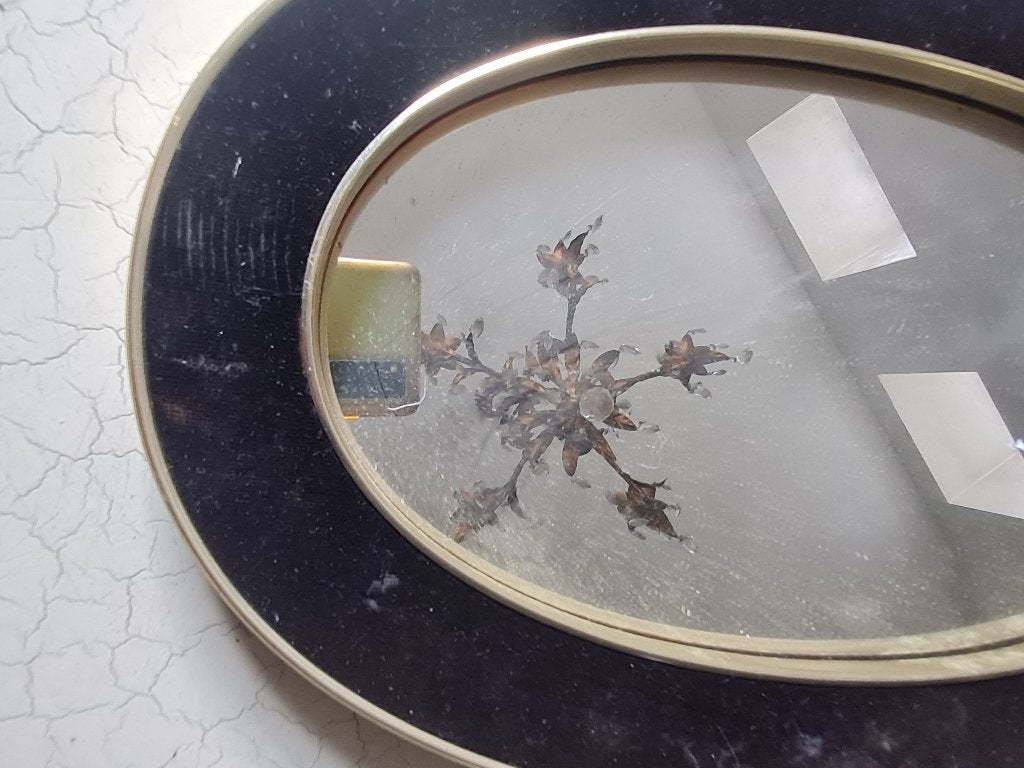 Vintage spiegel met fluwelen rand, Heikant 21 Kaatsheuvel, Minder dan 50 cm, Gebruikt, Belle Vieille Brocante