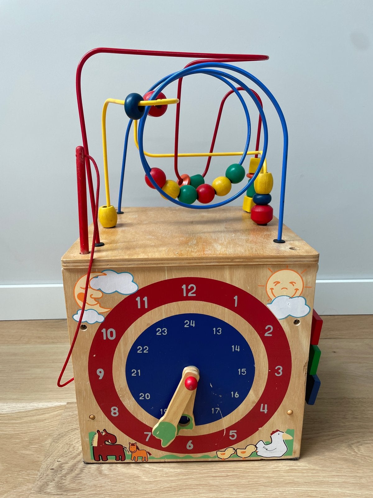Activiteiten motoriek kubus hout retro Montessori, Ophalen, Zo goed als nieuw