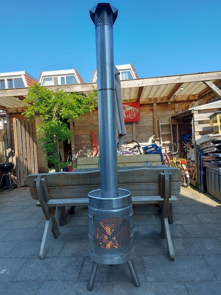 Bierfust rvs tuinhaard buitenhaard terraskachel tuinkachel, Tuin en Terras, Ophalen of Verzenden, Nieuw