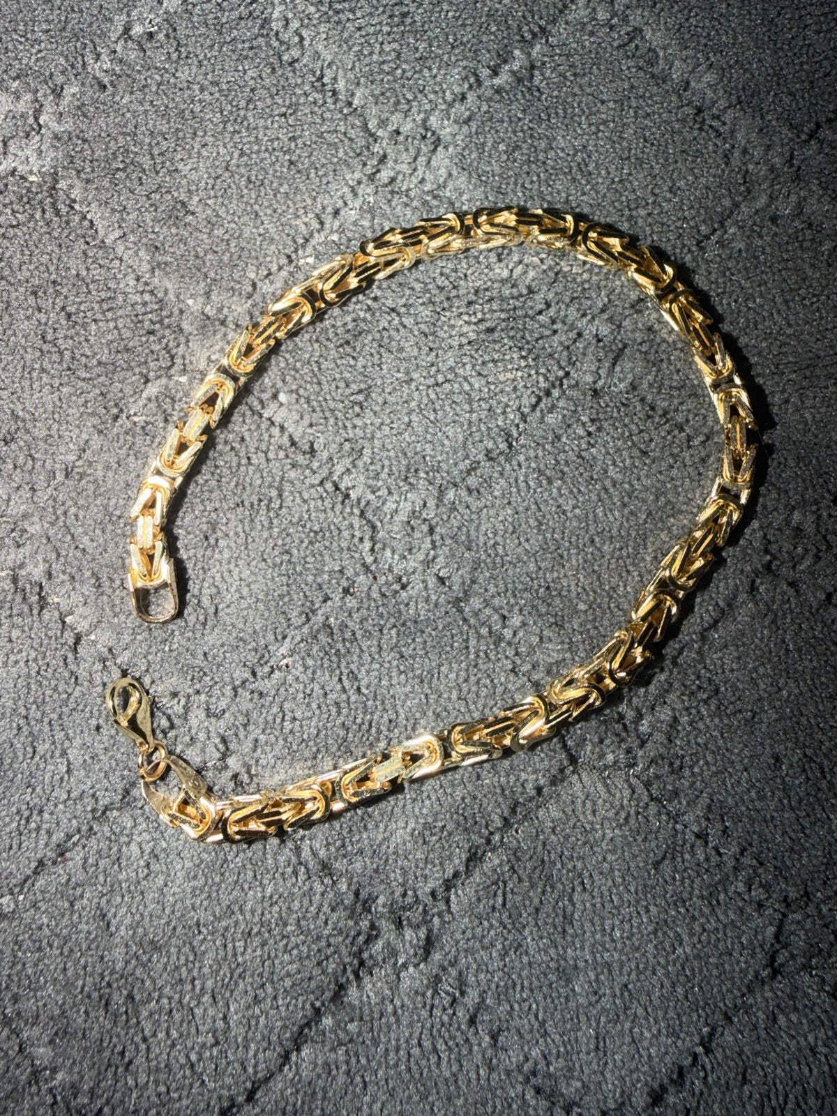 14 Karaats Gouden Koningsschakel Armband - 23cm, Ophalen of Verzenden, Zo goed als nieuw, Goud