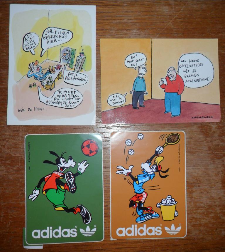 Adidas Goofy Disney vintage sticker + Hein de Kort Kamagurka, Ophalen of Verzenden, Zo goed als nieuw, Meerdere stickers