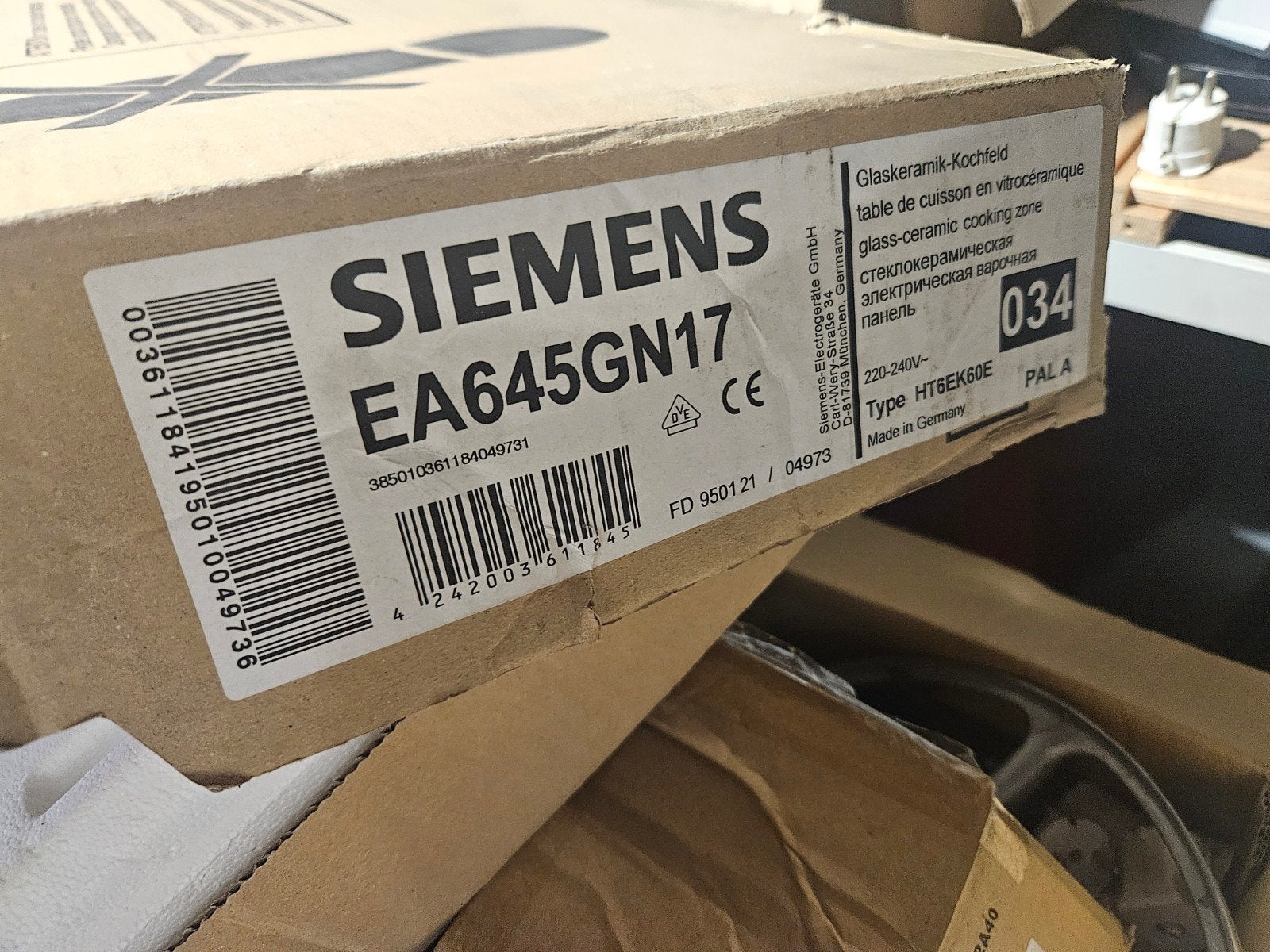 Nieuwe Siemens EA645GN17 Keramische Kookplaat, Ophalen, Keramisch, Nieuw, 4 kookzones