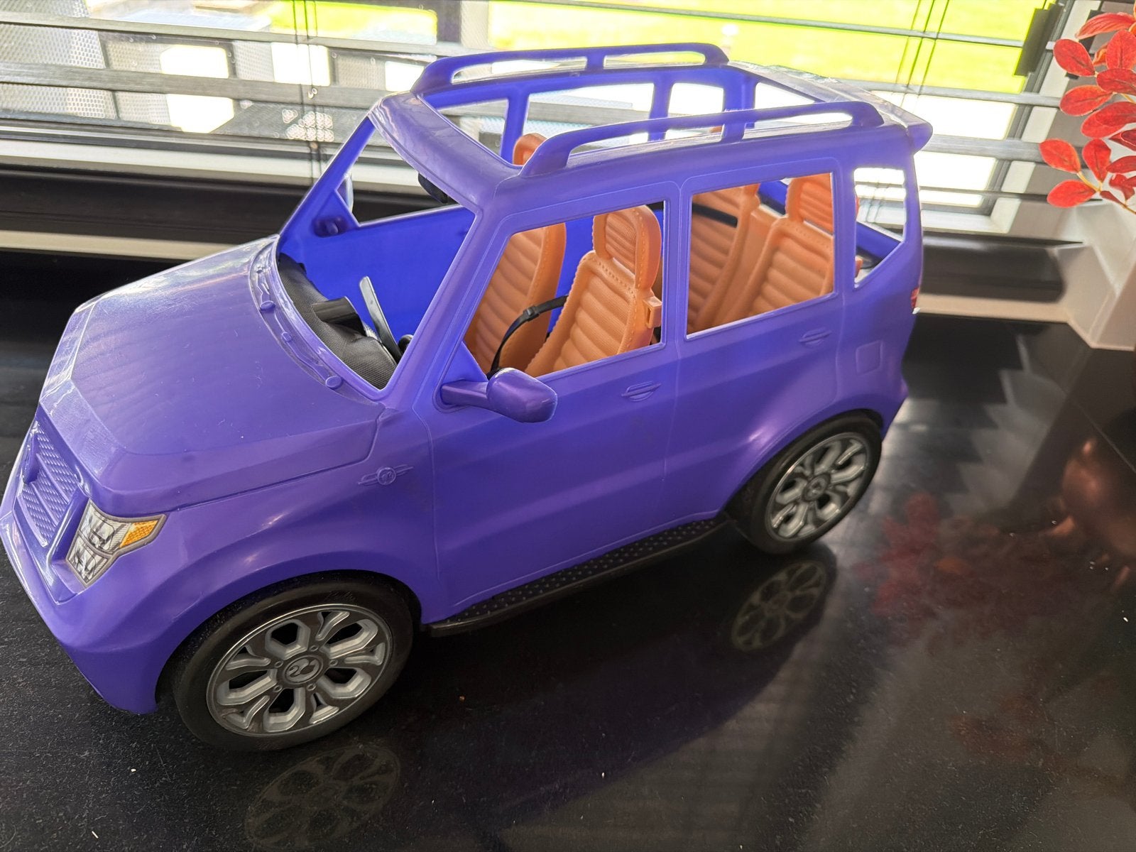 Paarse speelgoedauto voor barbies, Ophalen, Gebruikt