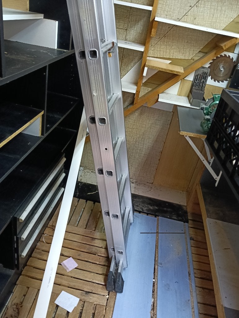 Ladder aluminium uitschuifbaar, Ophalen, Gebruikt, Ladder, Opvouwbaar of Inschuifbaar