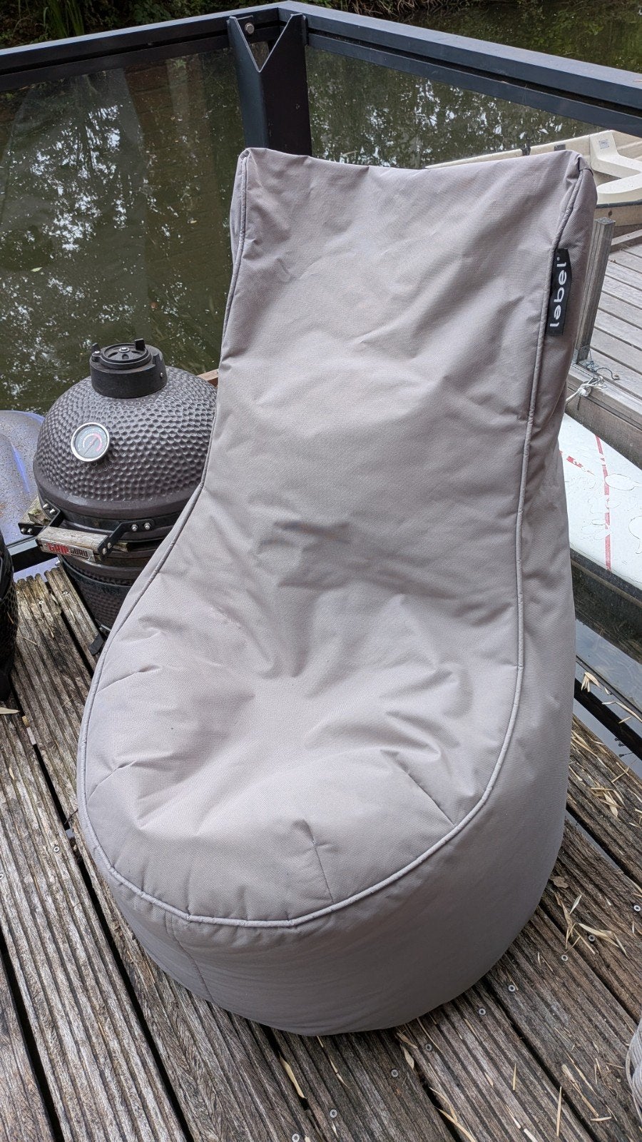 Comfortabele zitzakstoel van Label, lichtgrijs, Ophalen