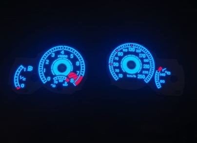 Peugeot 206 RC Plasma Tellerplaten - Blauw/Groen Dimbaar, Ophalen of Verzenden