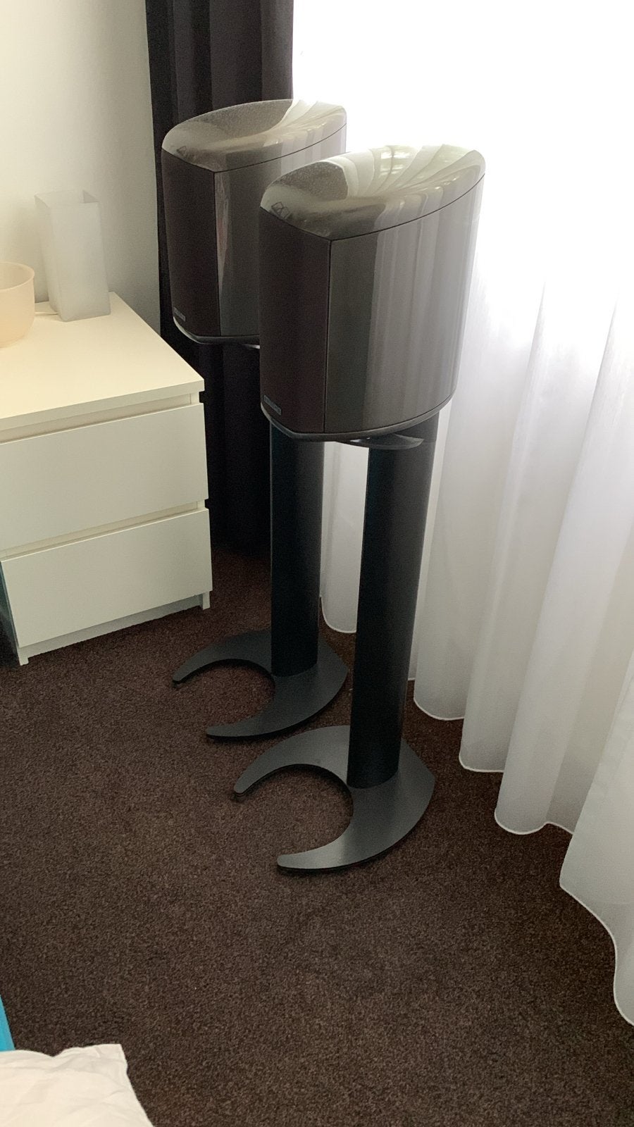 Mission E80 Luidsprekers met originele stands, Ophalen, Stereo speakers, Gebruikt, Inclusief standaarden