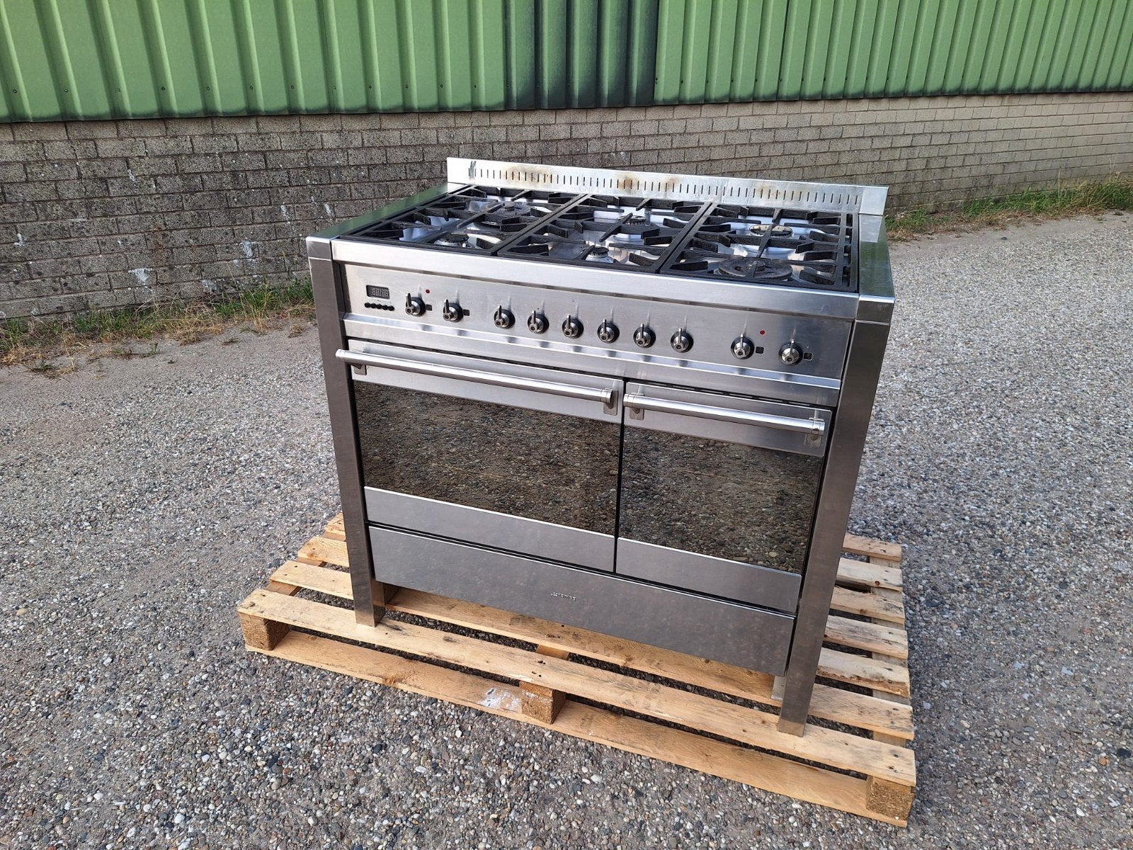 Smeg gasfornuis 100cm breed  met afzuigkap, Ophalen, Gebruikt, 60 cm of meer, Gas