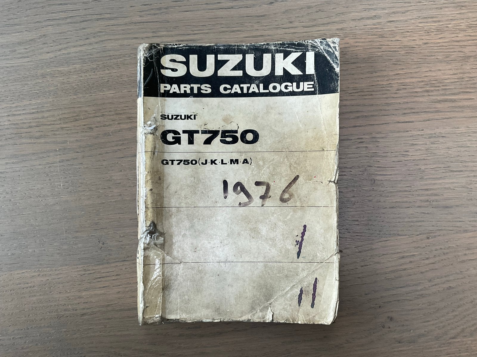 Suzuki GT750 Onderdelen Catalogus 1976 watergekoelde 3 cil, Motoren, Ophalen of Verzenden, Suzuki