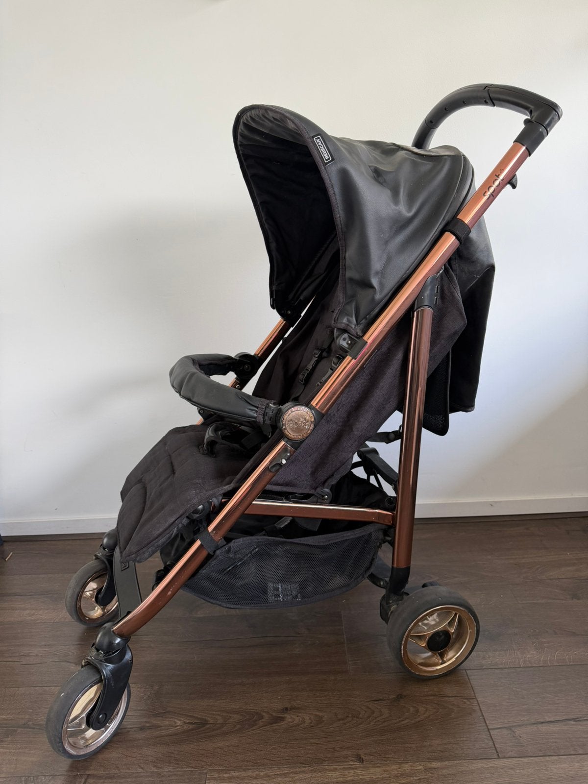 Bébécar buggy spot black/rose gold, Ophalen of Verzenden, Gebruikt, Overige merken, Zonnekap