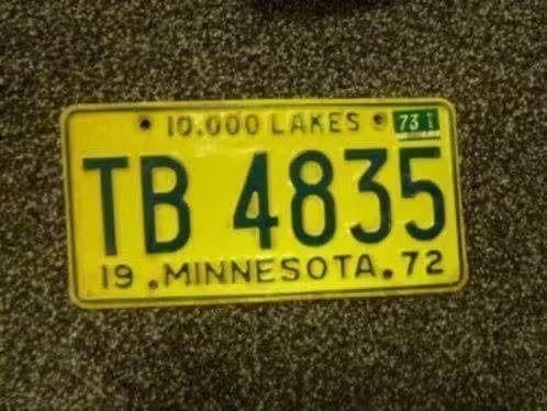 Kentekenplaat Licenseplate Minnesota 1972 USA, Verzenden, Gebruikt, Auto's
