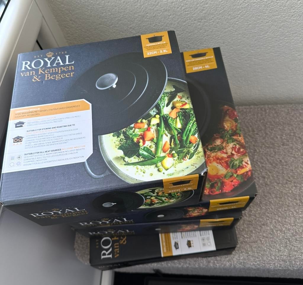 Royal van Kempen en Begeer pannen 22 cm en 28 cm, nieuw, Huis en Inrichting, Keuken | Potten en Pannen, Kookpan of Snelkookpan