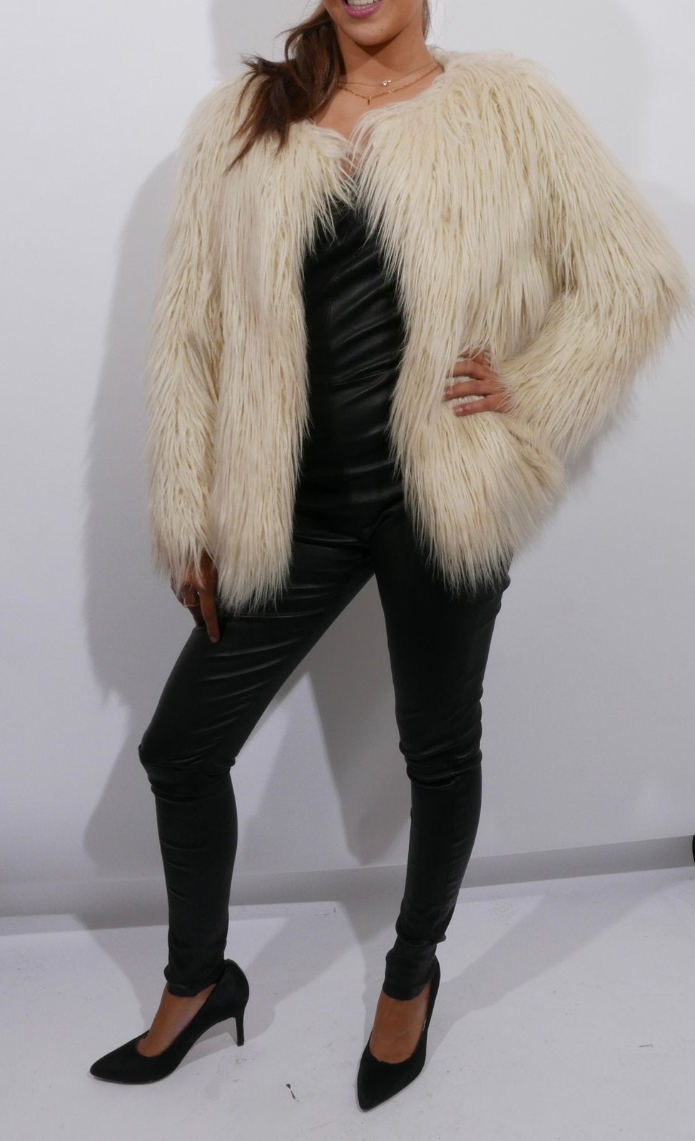 BELLEROSE fauxfur jas tiener maat 16/ XS ZGAN, Ophalen of Verzenden, Zo goed als nieuw, Maat 34 (XS) of kleiner, Wit