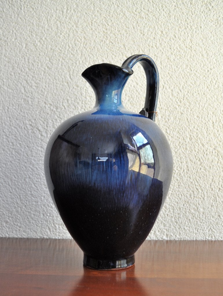 Vintage Blauwe Vaas Kruik 22 cm OPHALEN, Ophalen