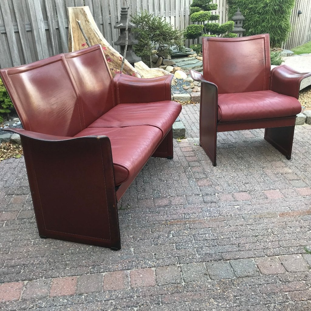Matteo Grassi MatteoGrassi Korium fauteuil en bank vintage, Huis en Inrichting, Gebruikt, Bruin, Ophalen of Verzenden, Nvt