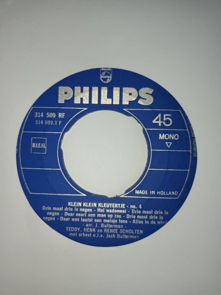 Teddy, Henk & Renee Scholten - Klein Klein Kleutertje No 4, Originele persing, 7 inch, Ophalen of Verzenden, Zo goed als nieuw