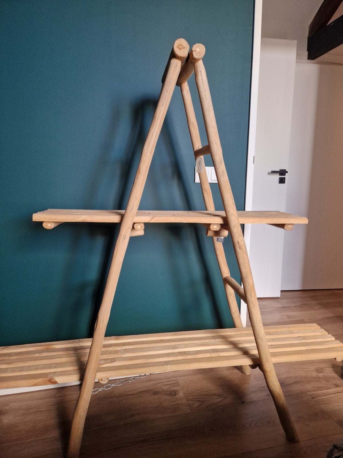 Teakhouten etagère - zgan, Ophalen, Zo goed als nieuw, Etagère, Hout