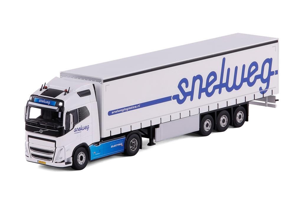 Volvo FH5 Globetrotter met Huifoplegger - Snelweg Transport, Hobby en Vrije tijd, Modelauto's | 1:50, Ophalen of Verzenden, Nieuw