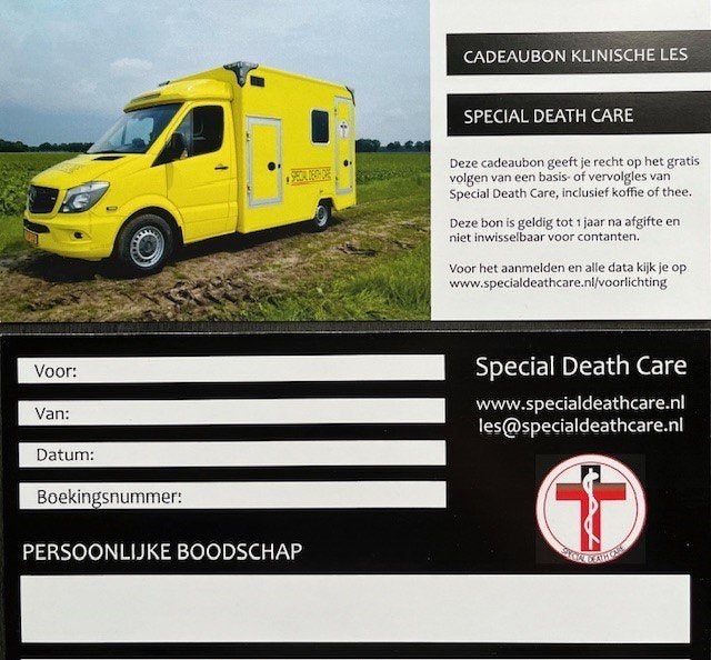 Cadeaubon voorlichting Special Death Care, Tickets en Kaartjes, Eén persoon, Cadeaubon