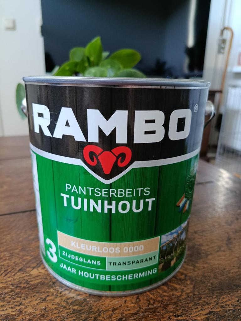 Rambo pantserbeits tuinhout, Ophalen, Nieuw, Beits