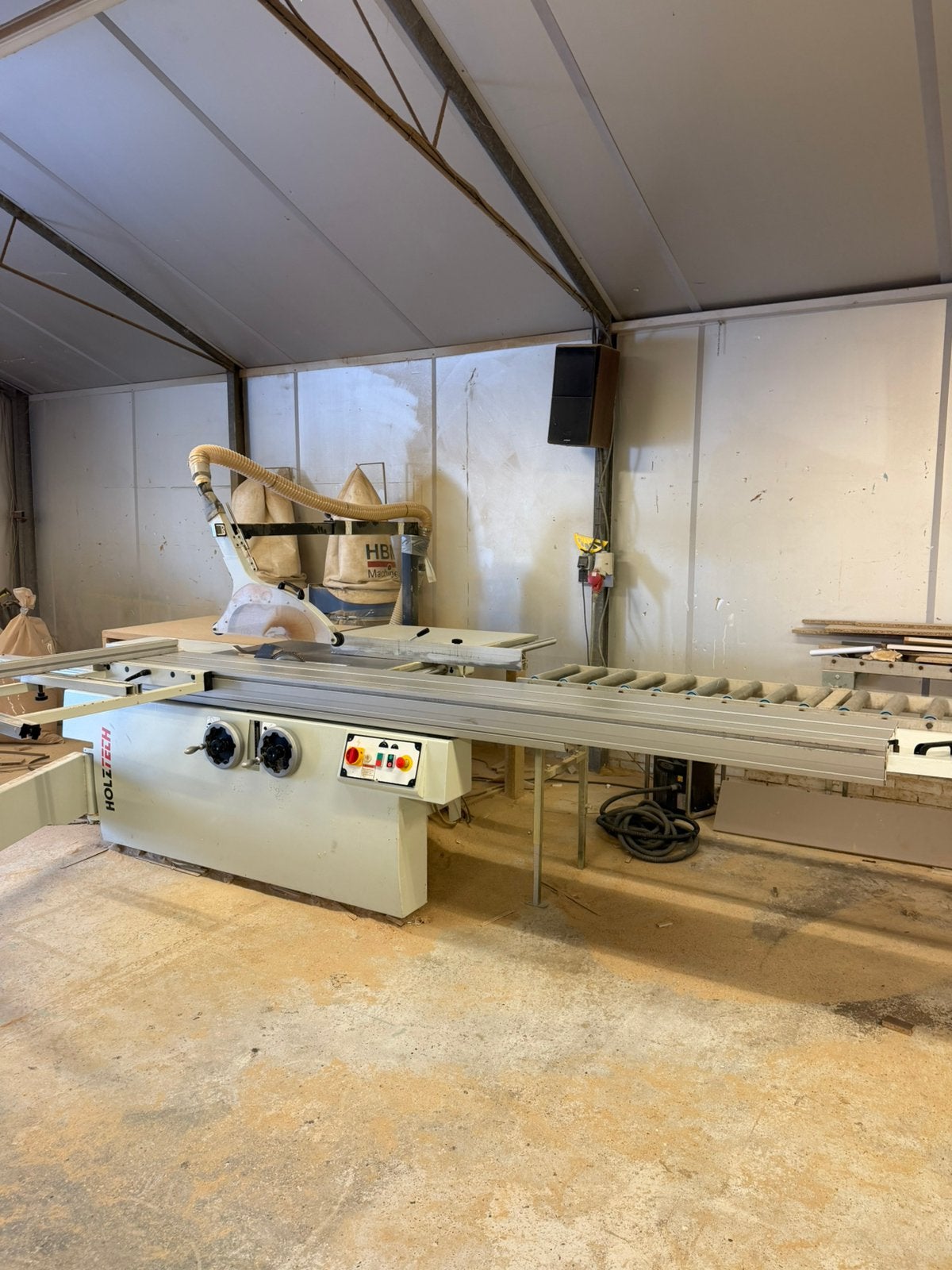 Holztech S320 formaatzaag met afzuiger, Ophalen of Verzenden, Zo goed als nieuw