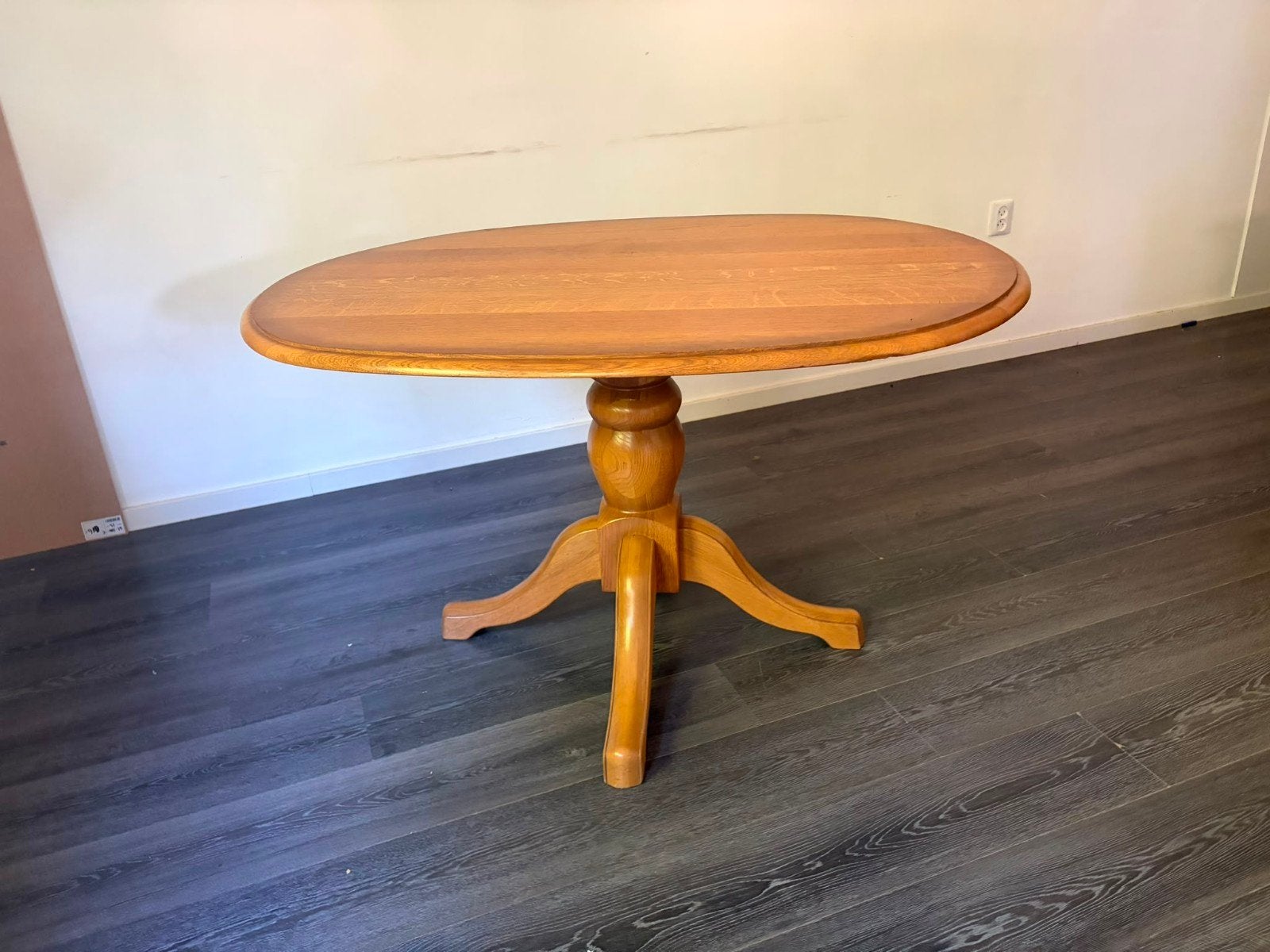 Eiken eetkamertafel - Ovaal, Ophalen, Gebruikt, 100 tot 150 cm, Eikenhout