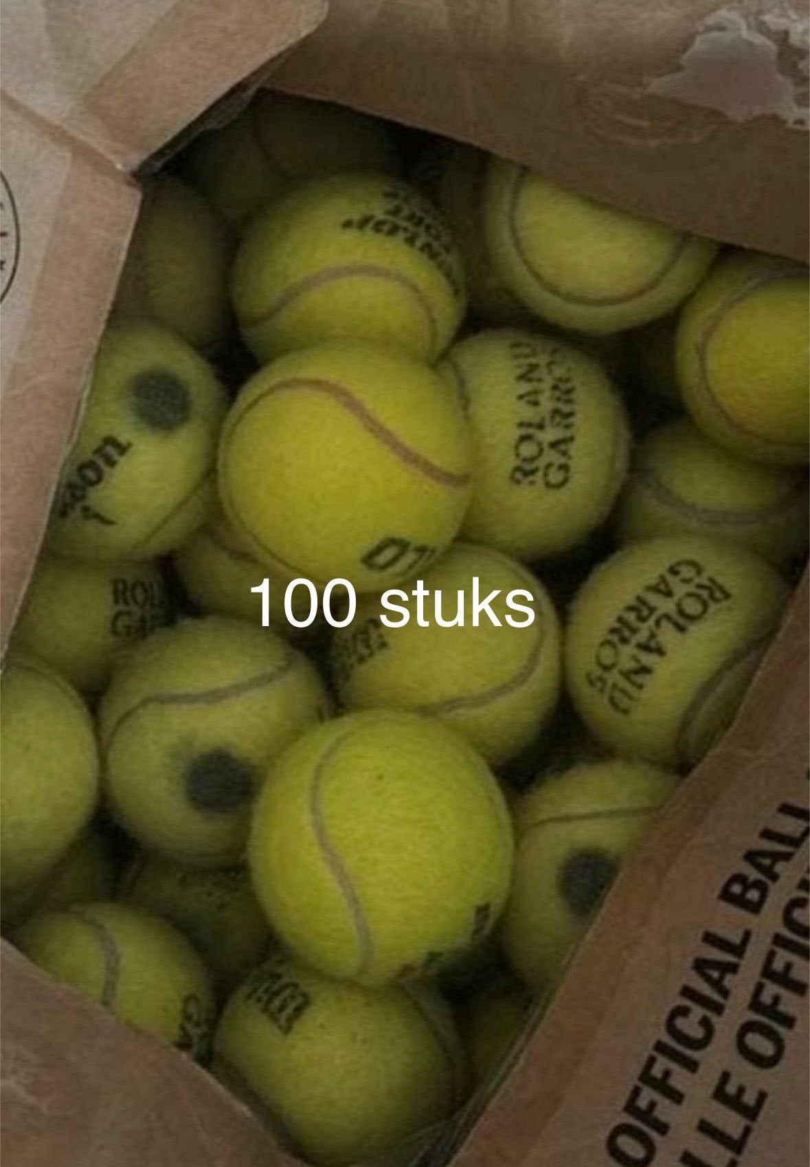 100 gebruikte tennis ballen, Ophalen of Verzenden, Zo goed als nieuw
