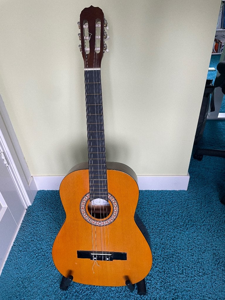 Akoestische gitaar met standaard, Ophalen, Gebruikt, Klassieke of Spaanse gitaar