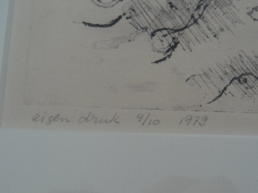 ets panfluit speler muziek Kees Buijs, druk nr. 4-10, 1979, Antiek en Kunst, Portret, Gesigneerd, 1950 - 1999, Verzenden