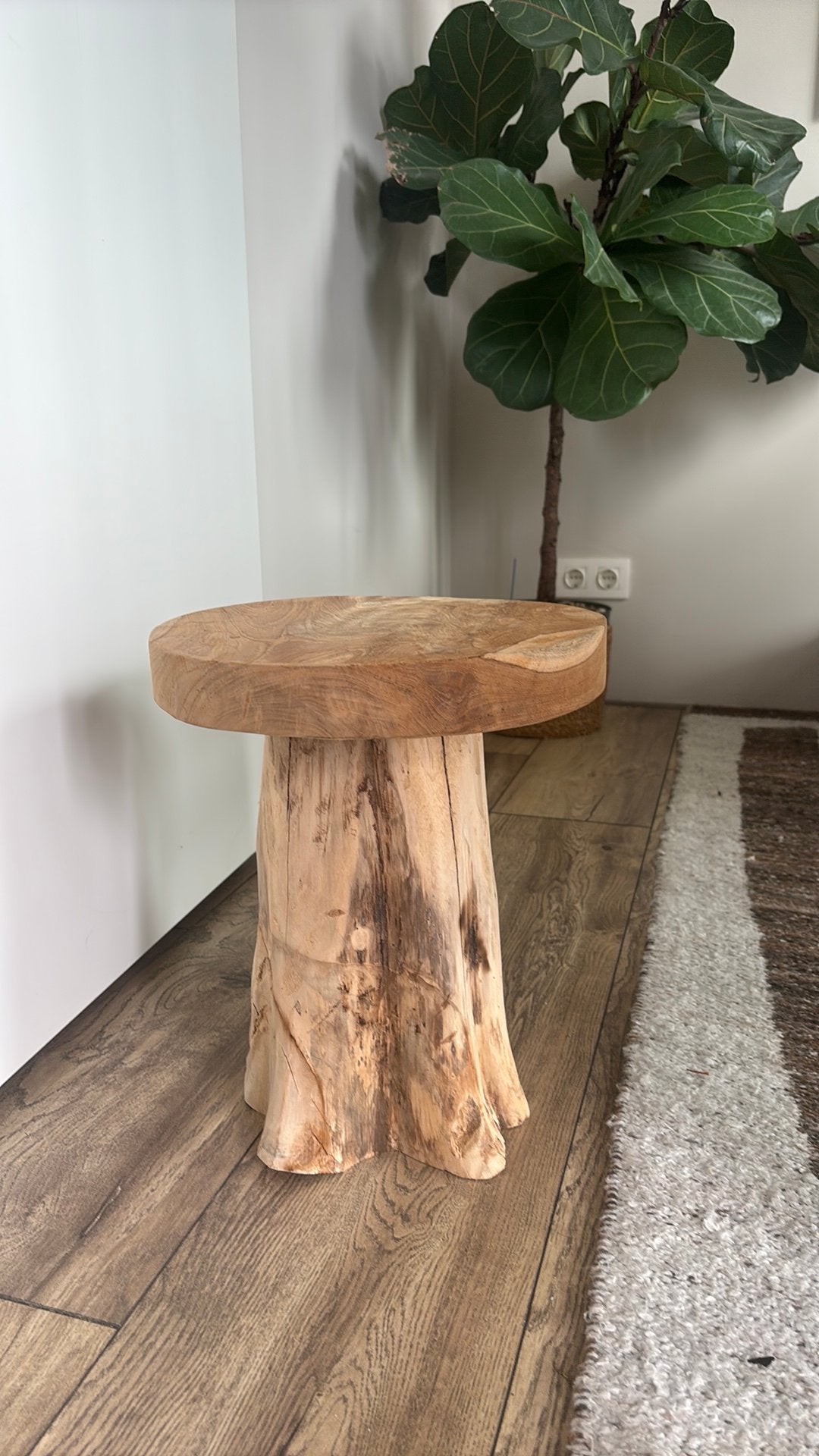 Bijzettafeltje - hout, Ophalen, Minder dan 45 cm, Minder dan 55 cm, Rond